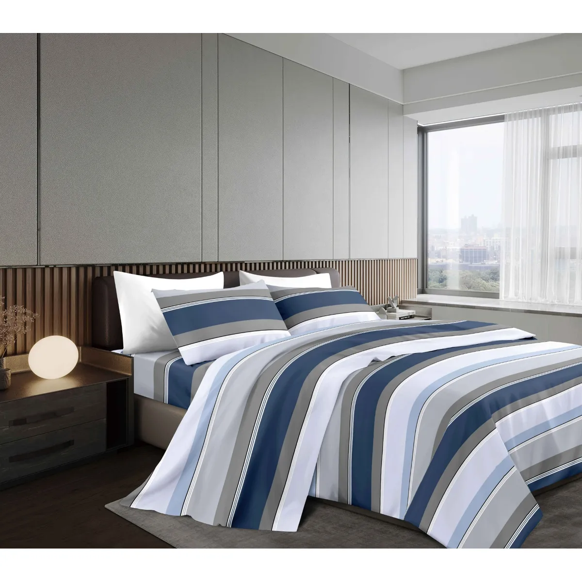 GOLDSUN - JUEGO DE SÁBANAS 4 PIEZAS 1800 HILOS 2 PLAZAS