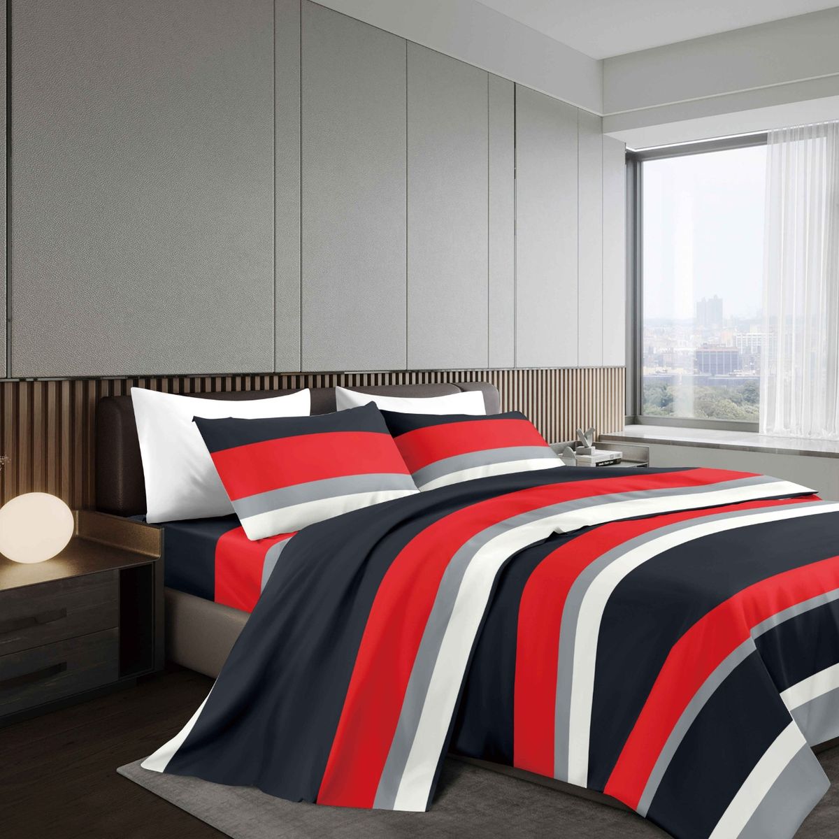 GOLDSUN - JUEGO DE SÁBANAS 4 PIEZAS 1800 HILOS 2 PLAZAS