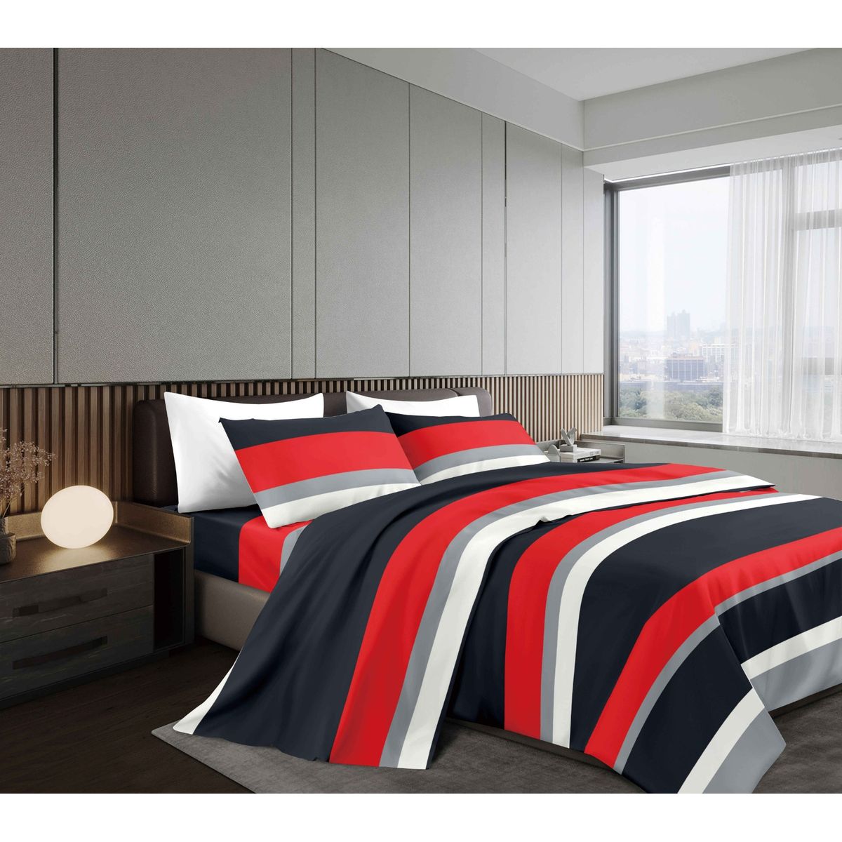 GOLDSUN - JUEGO DE SÁBANAS 4 PIEZAS 1800 HILOS 2 PLAZAS