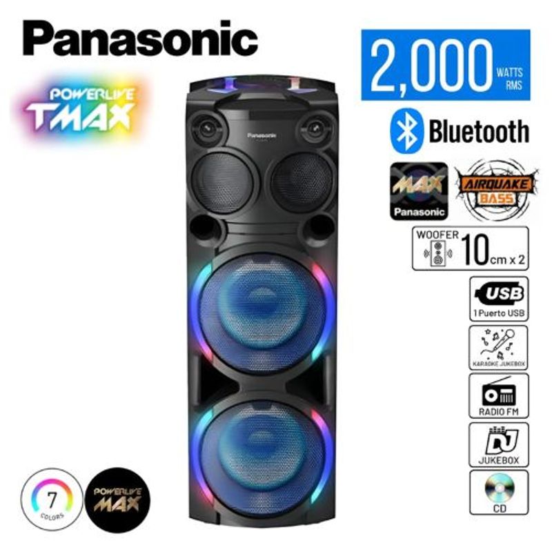 PANASONIC - Equipo de Sonido Panasonic SC-TMAX50PUK One Box  2000 Watts RMS - Negro