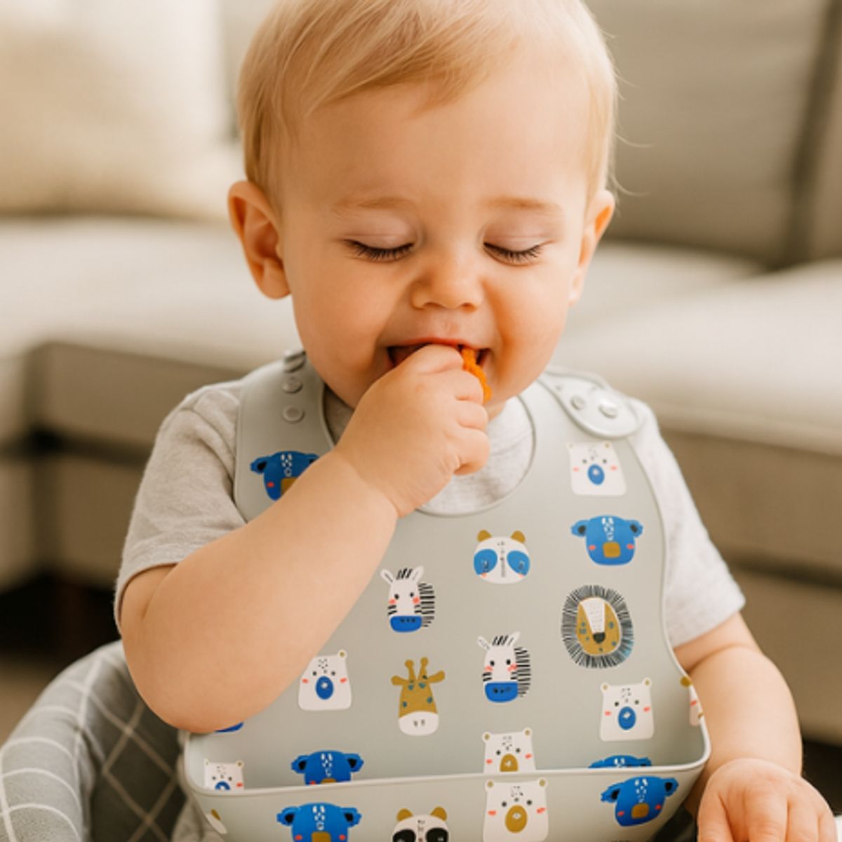 GENERICO - Babero para bebé 100% Silicona con diseño de animales