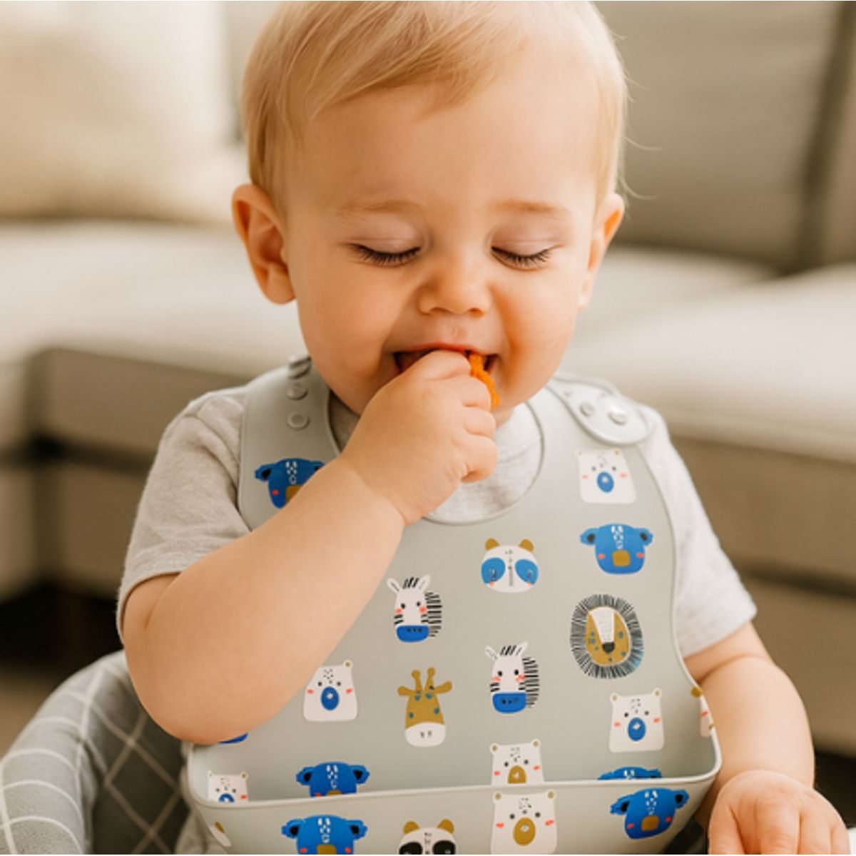 GENERICO - Babero para bebé 100% Silicona con diseño de animales