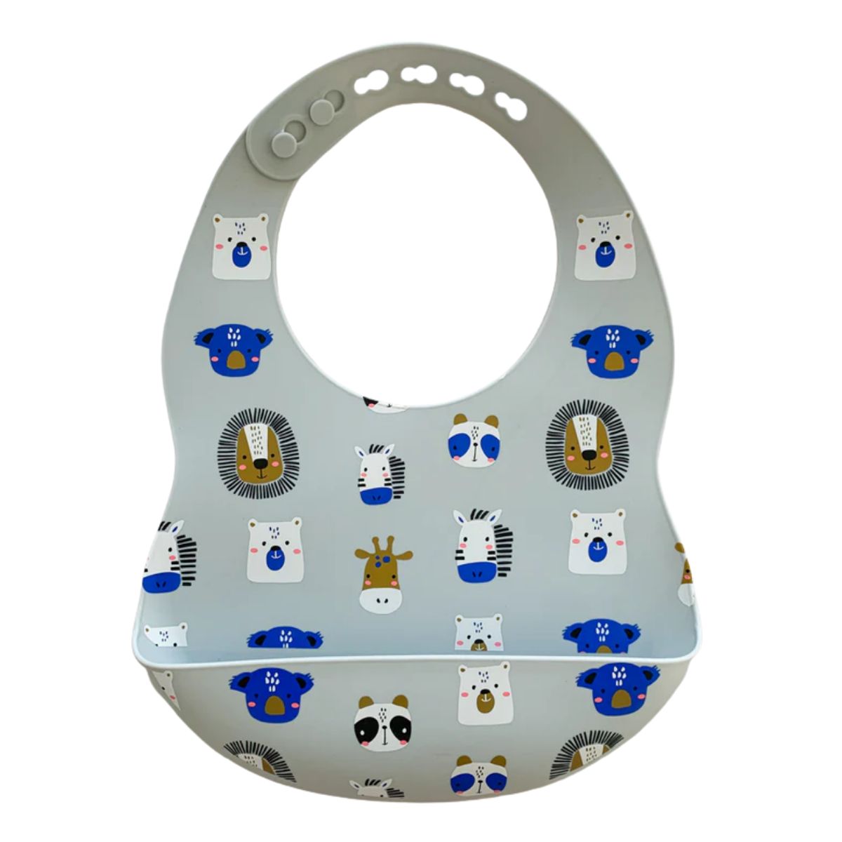 GENERICO - Babero para bebé 100% Silicona con diseño de animales