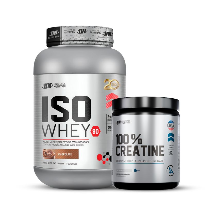 UNIVERSE NUTRITION - Iso whey 90 1.1 kg chocolate + Creatina universe nutrition 250 g