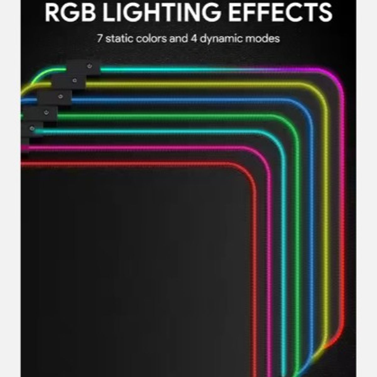 SEISA - MOUSE PAD GAMER LED LUCES RGB 35 CM X 25CM