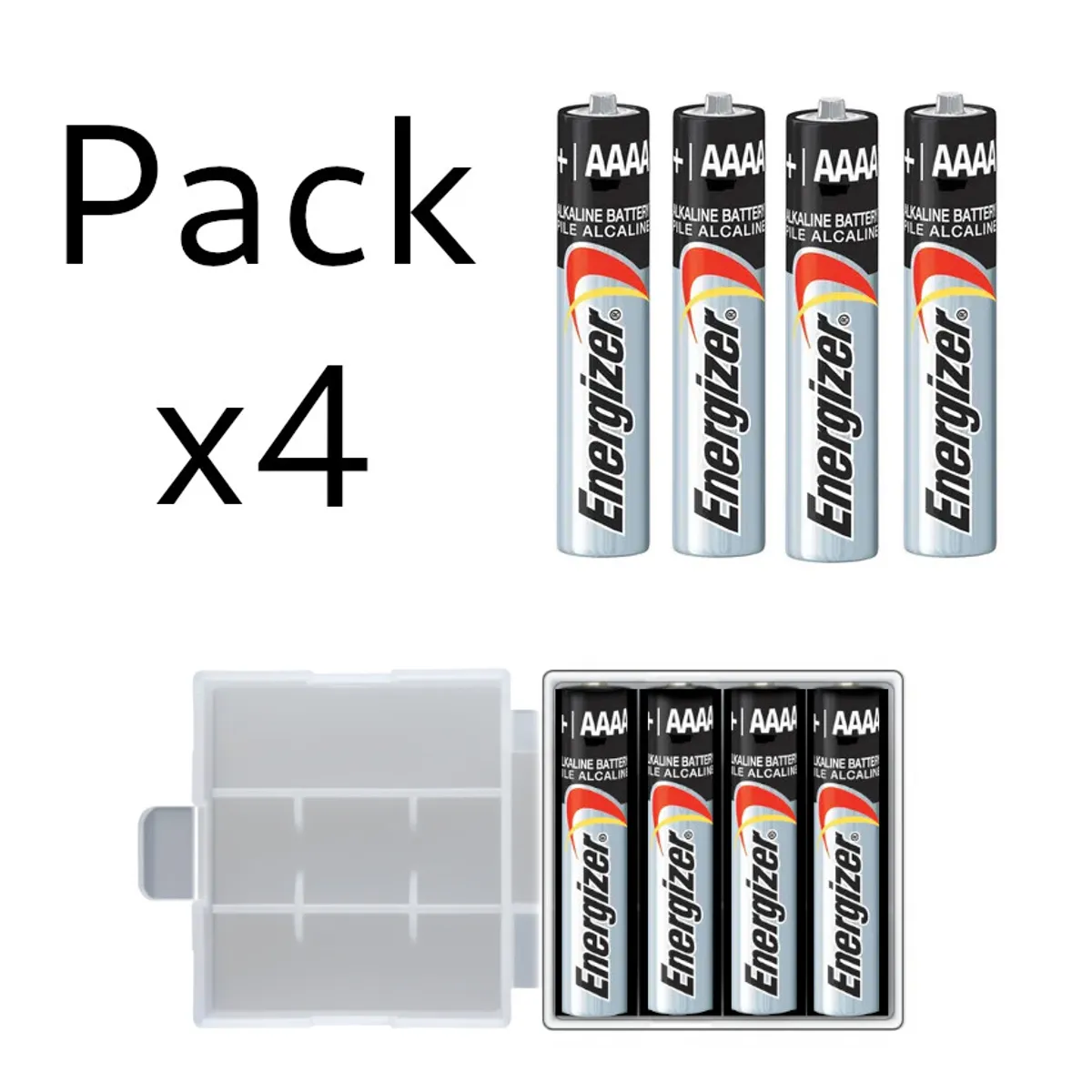ENERGIZER - Pack 4 Baterias Pilas 4A Aaaa ENERGIZER E96 LR8D425 1,5V Alcalina + Estuche Multiproposito