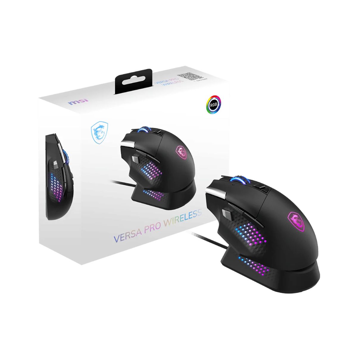 MSI - Mouse Gaming Msi Versa Pro Rgb Bluetooth Inalámbrico Con 26K Dpi – Precisión Y Estilo Para