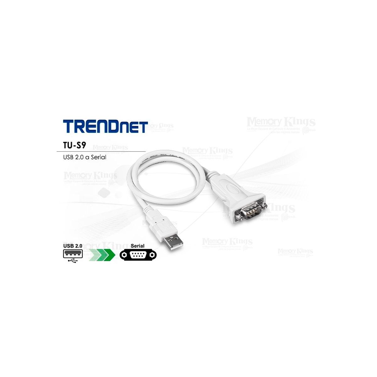 TRENDNET - Cable Usb A Serial Rs232 Db-9 Trendnet Tu-S9 De 0.60M - Conexión Rápida Y Fiable Para Disp