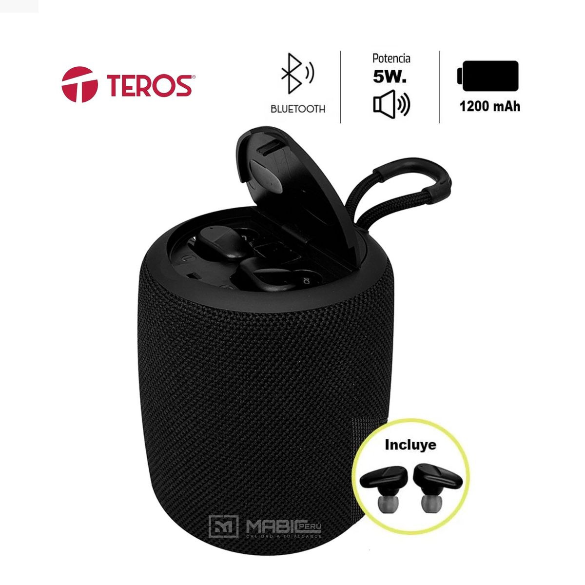 TEROS - ParlanteAudífono Bluetooth TEROS TE-6033N 5W 1200mAh FM TWS