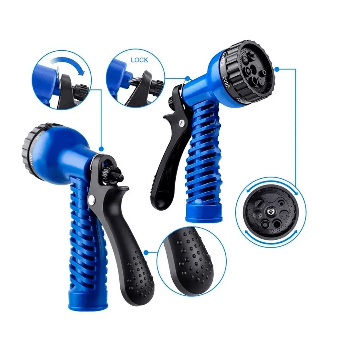 GENERICO - Manguera Retráctil Ampliable 45 Mts Extensible Jardin AZUL
