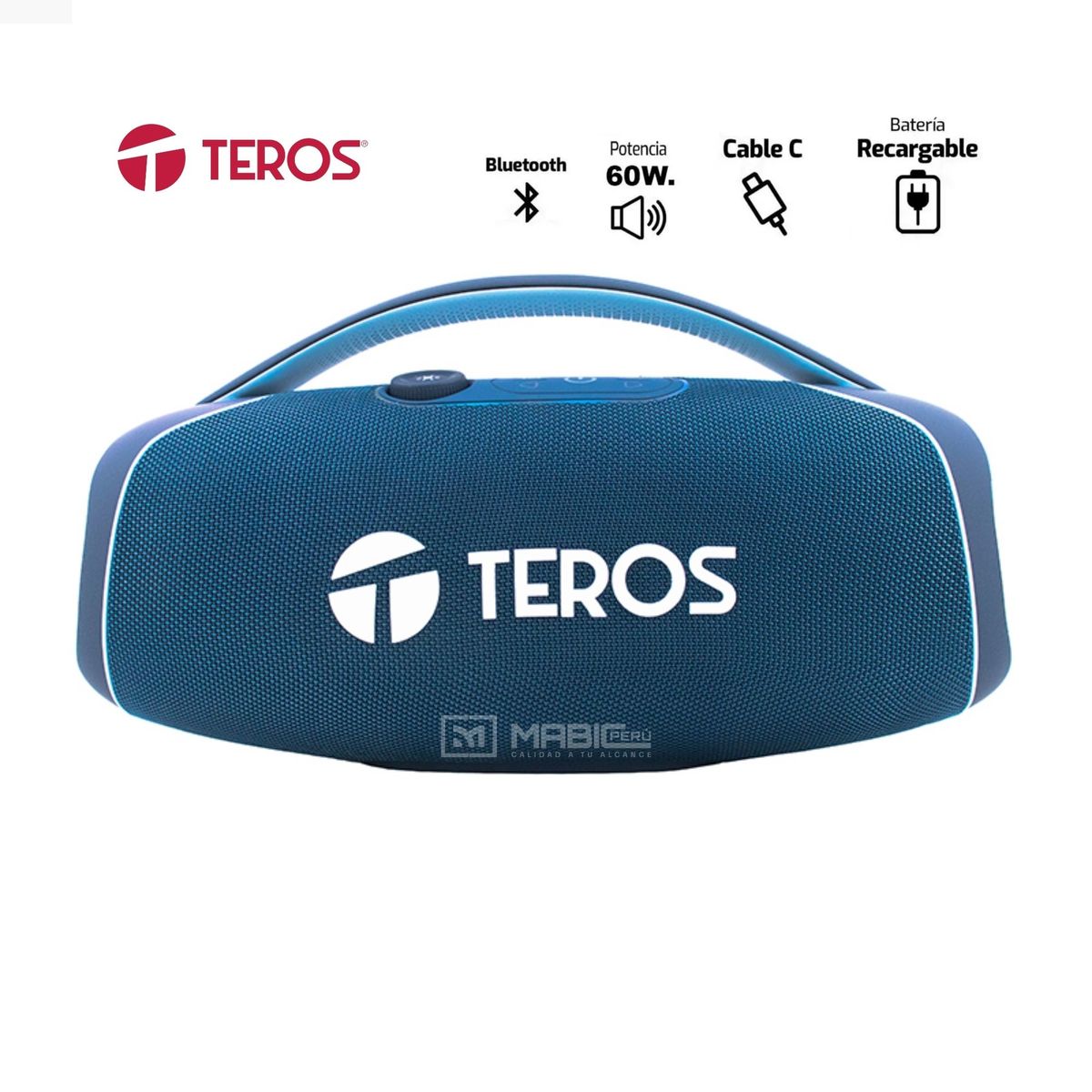 TEROS - PARLANTE TE-6045B COLOR AZUL 60 WATTS