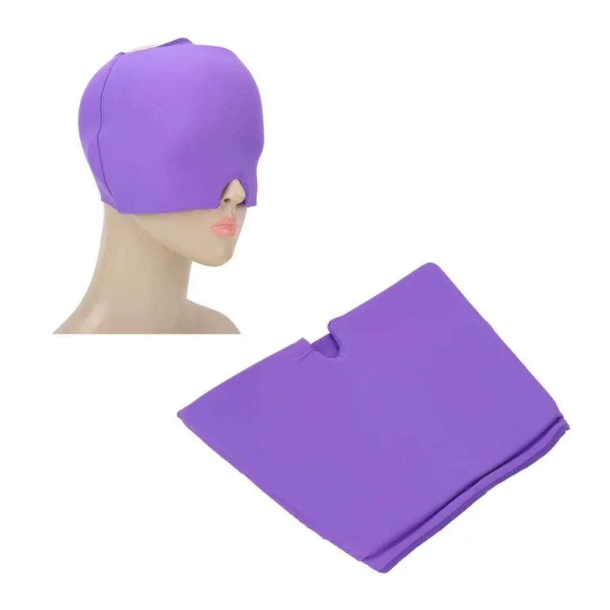 GENERICO - MÁSCARA VERSÁTIL PARA LA CABEZA DE TERAPIA DE HIELO LILA