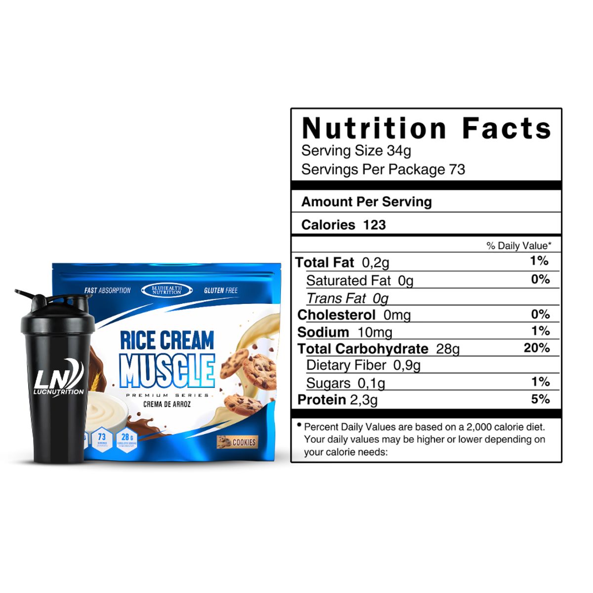 GENERICO - Crema de arroz Bluhealth Nutrition 2.5 kg - Chocolate