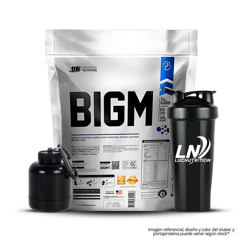 UNIVERSE NUTRITION - BIGM 5 Kg Chocolate + Shaker + Portaproteina
