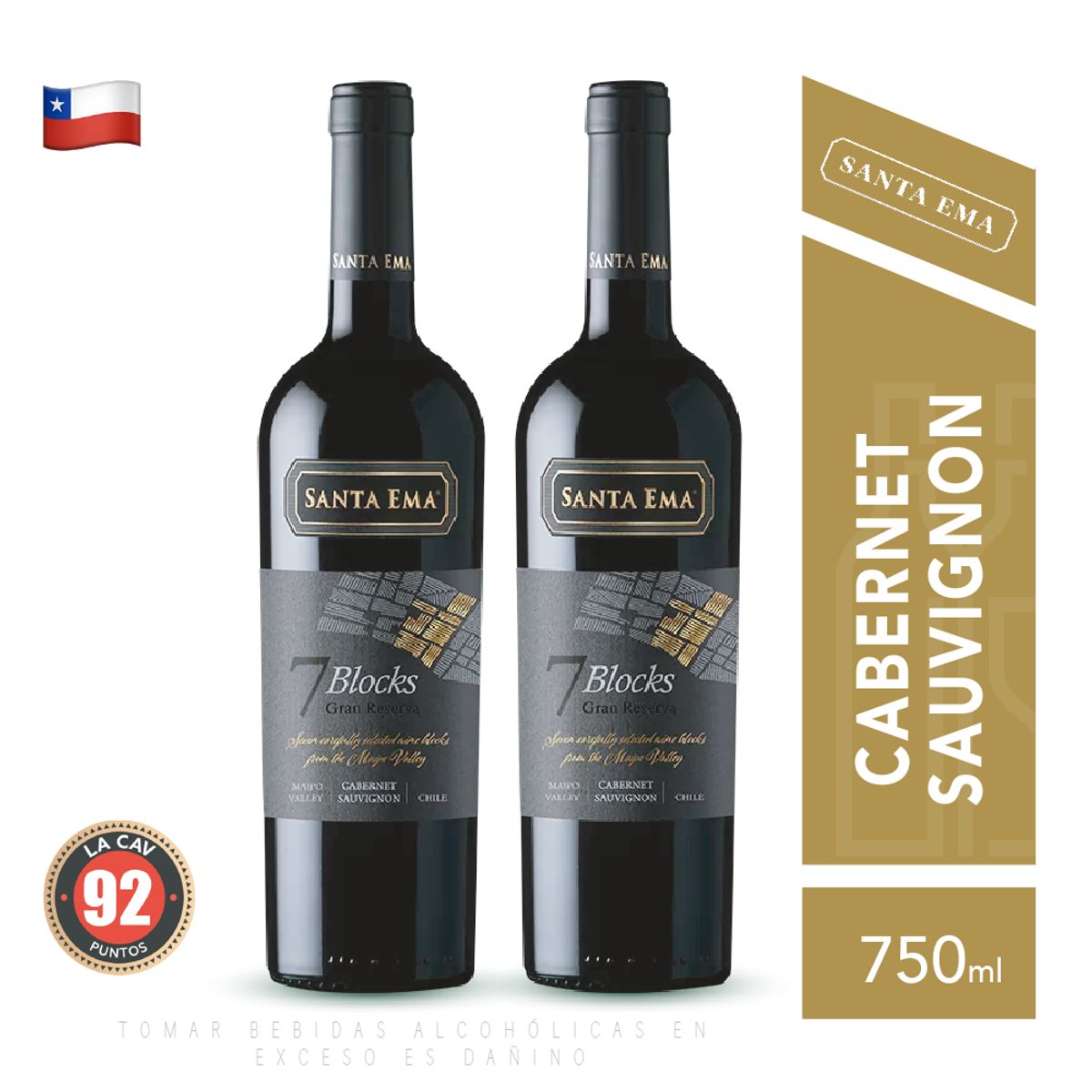 SANTA EMA - Vino Santa Ema Blocks 7 Grand Reserva Cabernet S. Pack x2