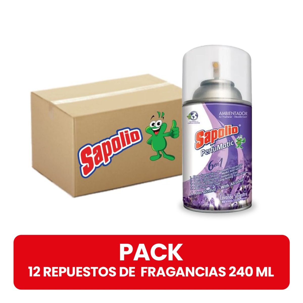 SAPOLIO - Caja de Ambientador Sapolio Perfumatic Envase 240 mL