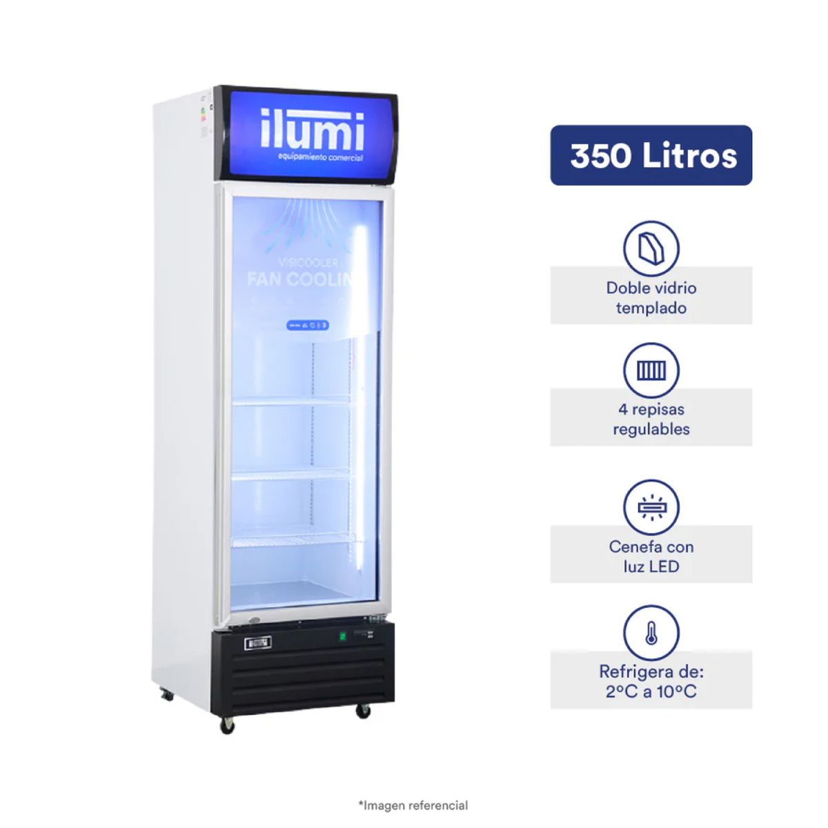 ILUMI - Visicooler ILUMI 350L FAN COOLING BC-3500FC