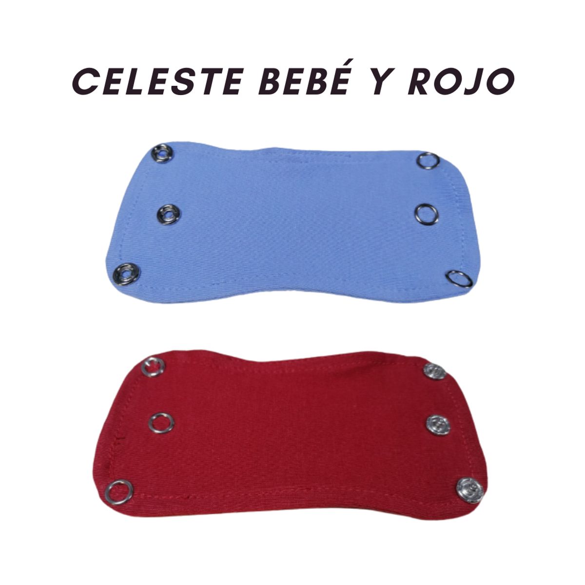 GENERICO - Extensores de Body de 3 broches (Par-Rojo y Celeste bebé)