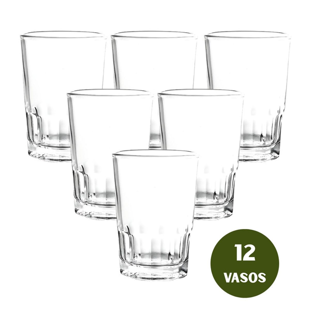 CRISTAR - Vaso de Vidrio Cristar Nova Liso 7oz Set 12 Vasos Cristar