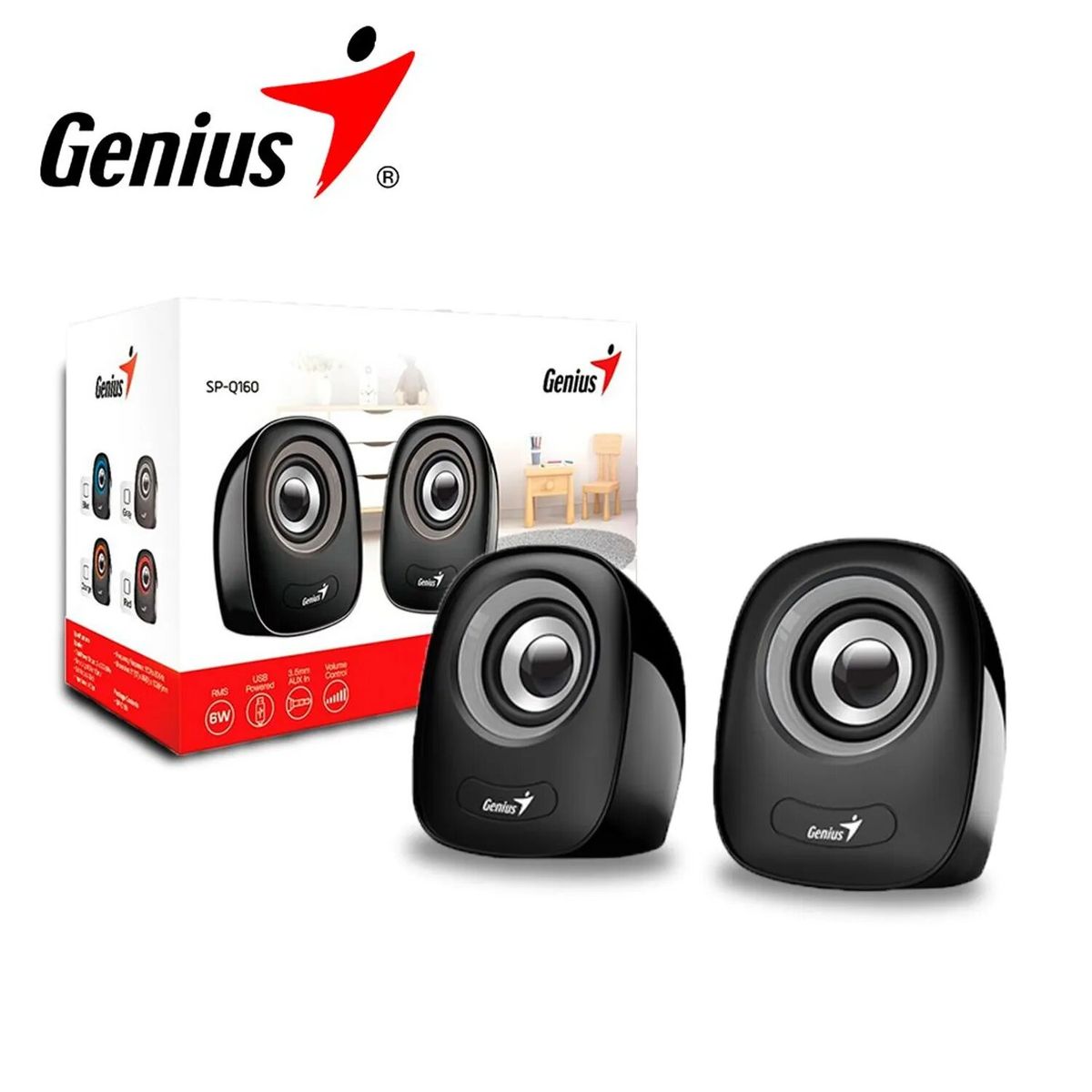 GENIUS - PARLANTE GENIUS SP-Q160 USB POWER 6W IRON GREY