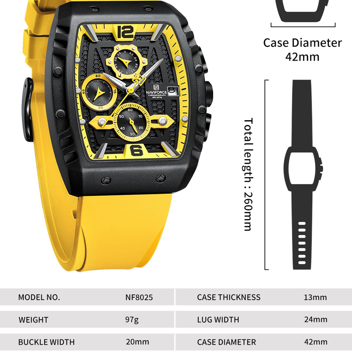 NAVIFORCE - Reloj Naviforce Quartz Chronograph Naranja 8025