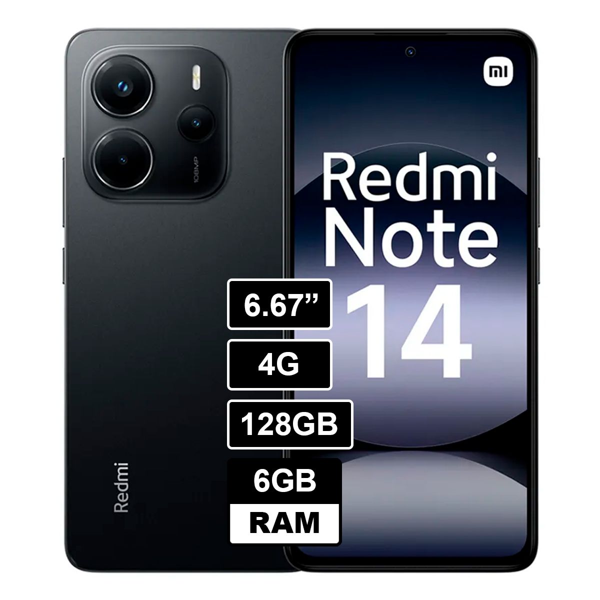 XIAOMI - NOTE 14 4G 6GB RAM 128GB NEGRO