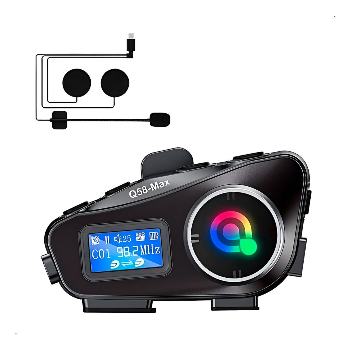 PREMIUM - Intercomunicador Auricular Bluetooth 500m Casco De Moto Q58 Max