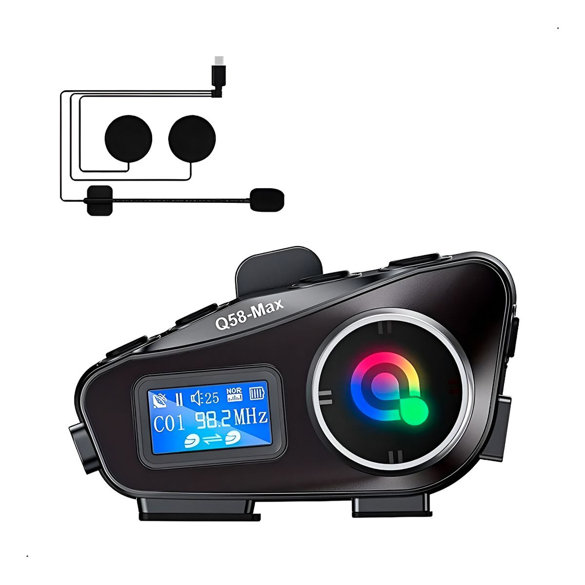 PREMIUM - Intercomunicador Auricular Bluetooth 500m Casco De Moto Q58 Max