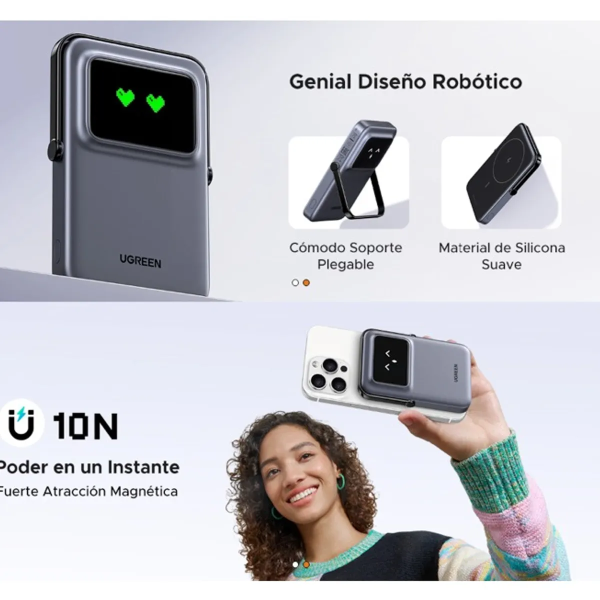 UGREEN - Batería MagSafe Original Ugreen Robot 10000 mAh 20W