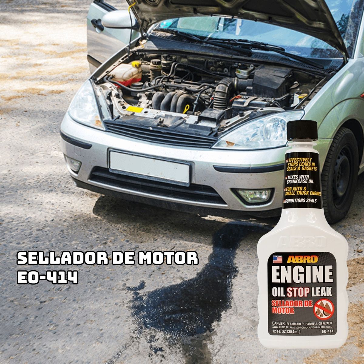 ABRO - ABRO Aditivo Sellador de Motor para Fugas de Aceite EO-414