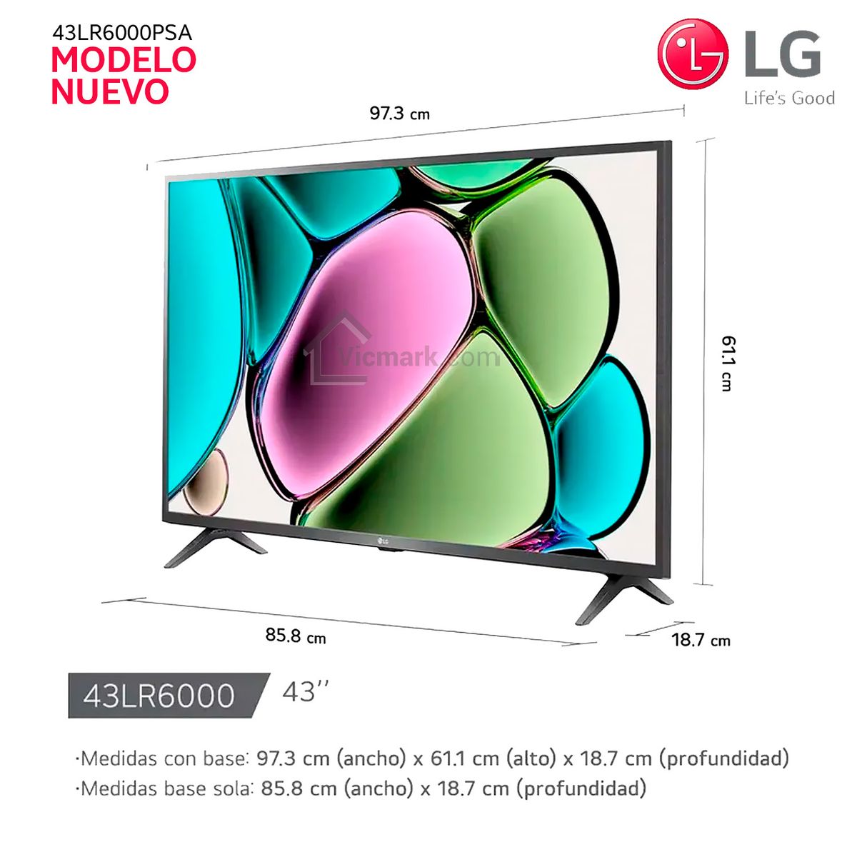 LG - Televisor LG 43 Led FULL HD Smart TV Thinq AI 43LR6000PSA + Control Inteligente MAGIC