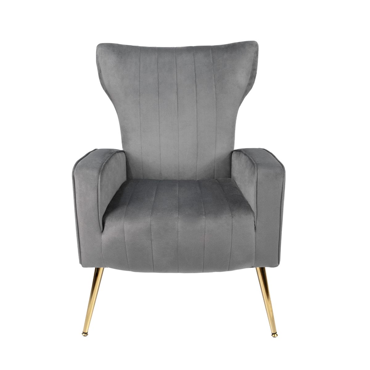 XION - Butaca con Base Cromada Franela Gris Diseño de Lujo 1 cpo - Serene