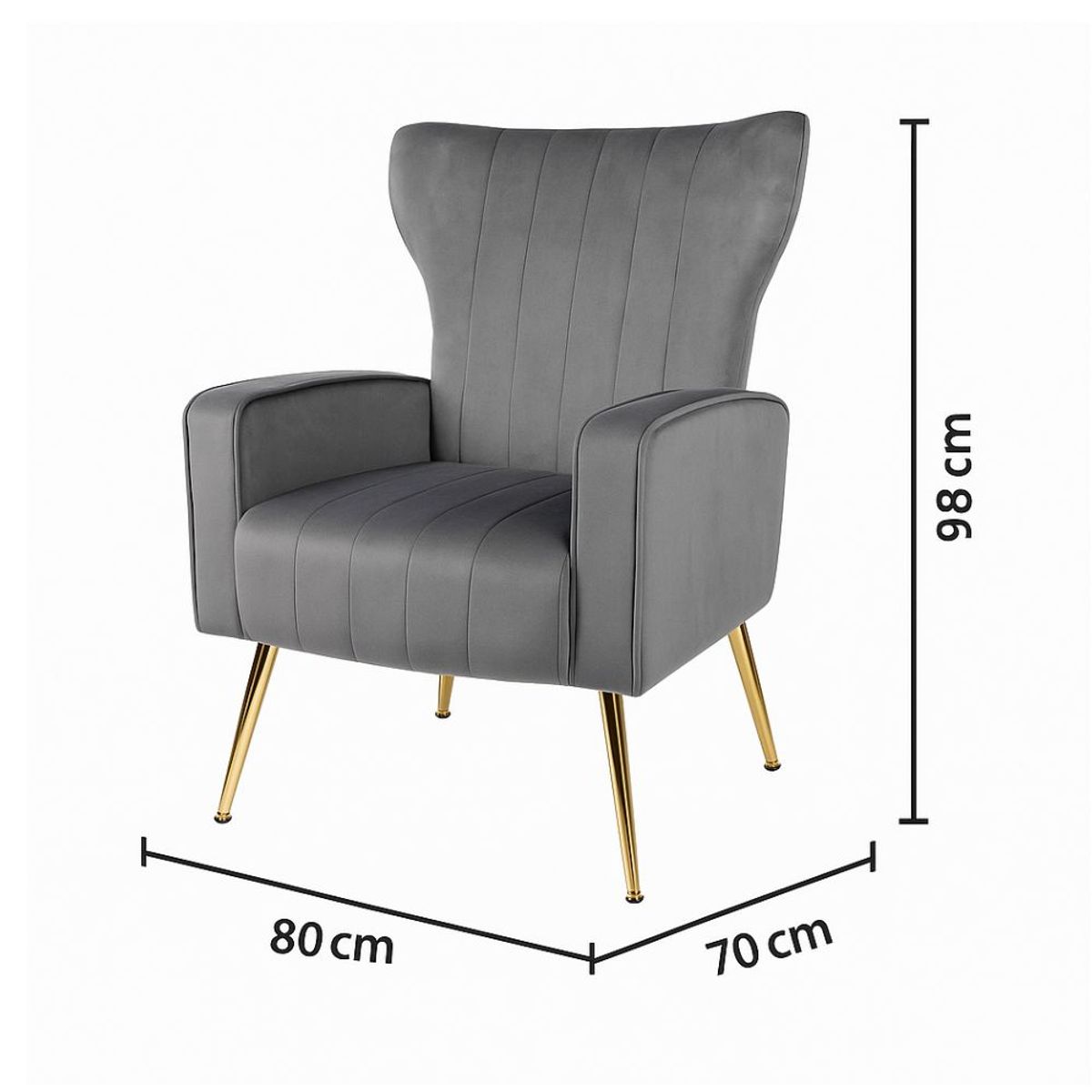 XION - Butaca con Base Cromada Franela Gris Diseño de Lujo 1 cpo - Serene