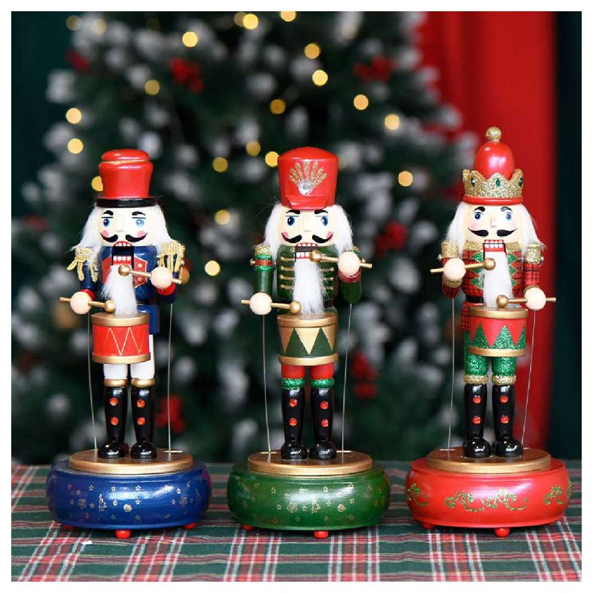 GENERICO - Cascanueces Musical Con Tambor BJ36003C 31cm Base Azul