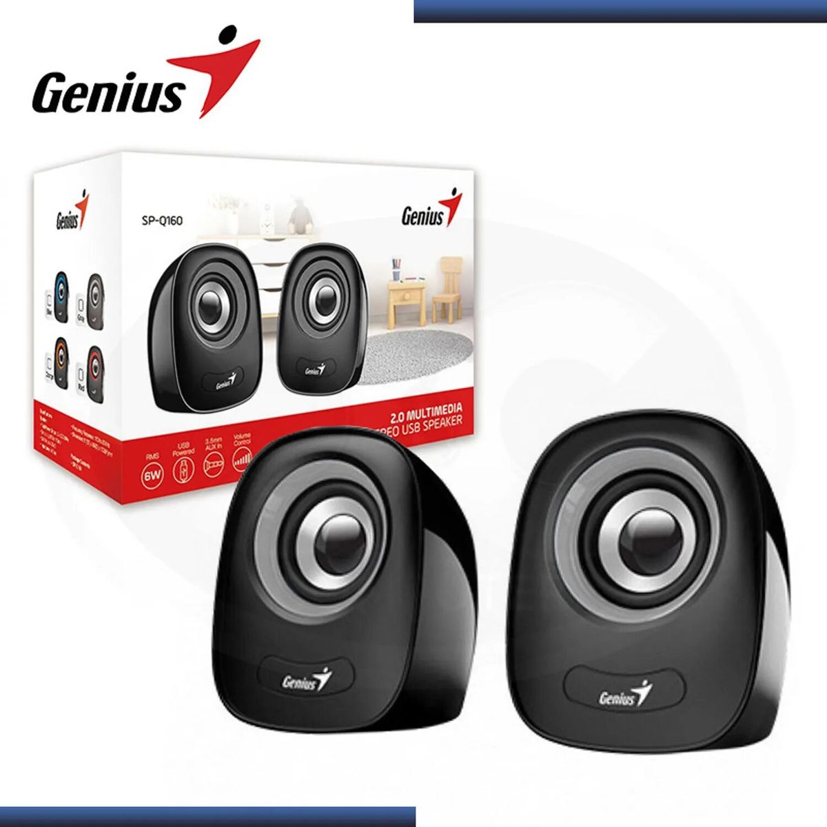GENIUS - PARLANTE GENIUS SP-Q160 ALIMENTACIÓN USB 6W GRIS HIERRO 31730027400