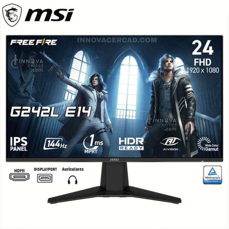 MSI - Monitor Gaming MSI G242L E14 24 FHD IPS 144HZ 1MS AMD FreeSync