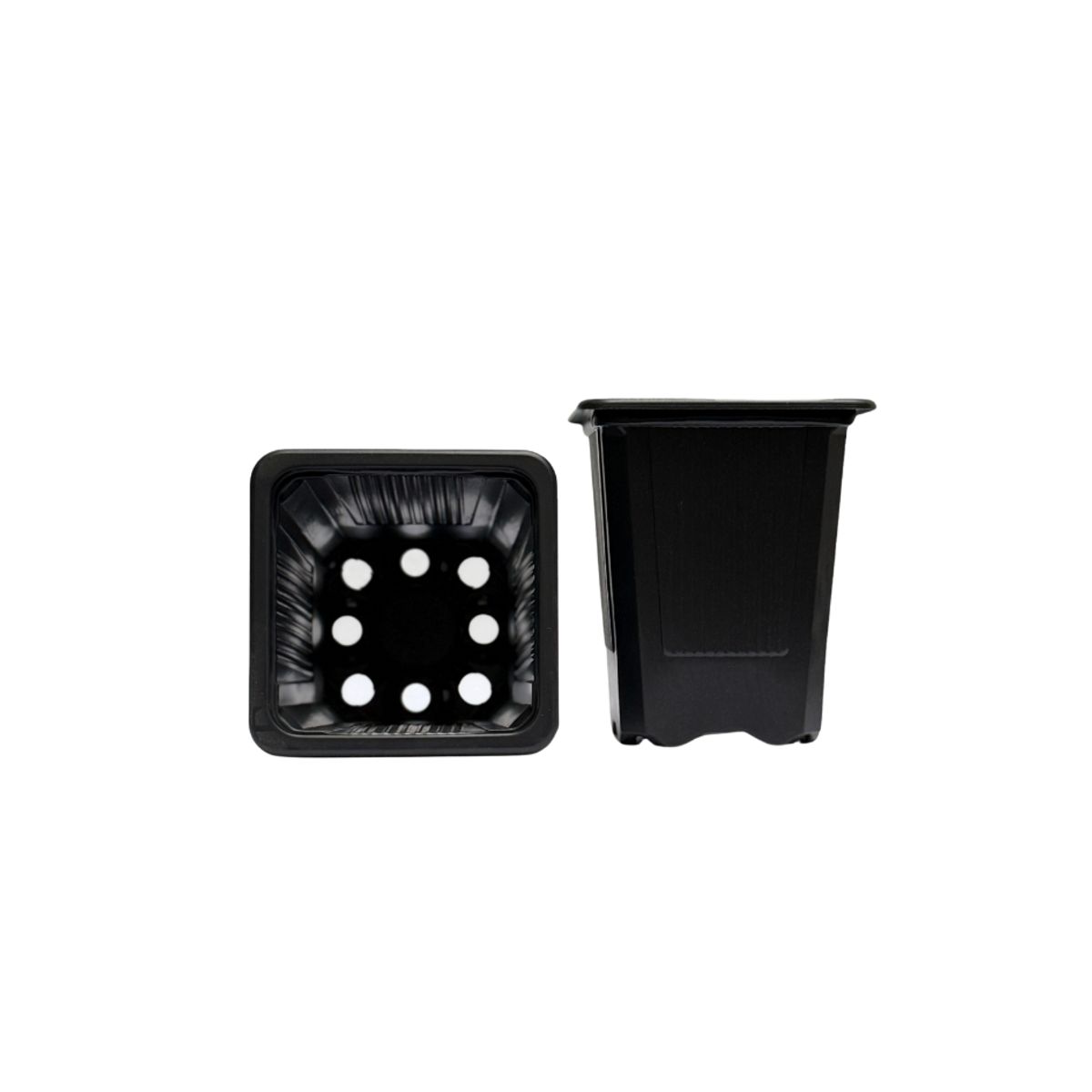 GREEN SUPPLY - Pack 4 Macetas Básicas Negras #12