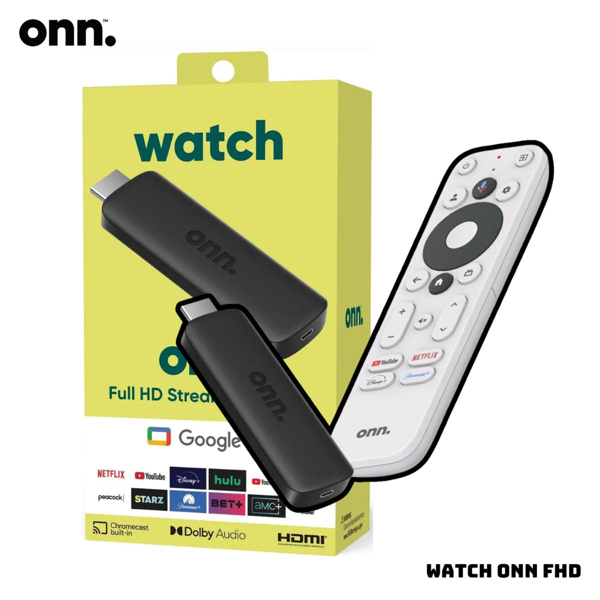 ONN - WATCH ONN GOOGLE TV FHD STREAMING DEVICE