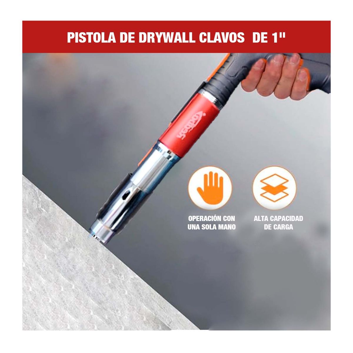 REDBO - Pistola De Drywall Clavos De 1 Longitud 300mm