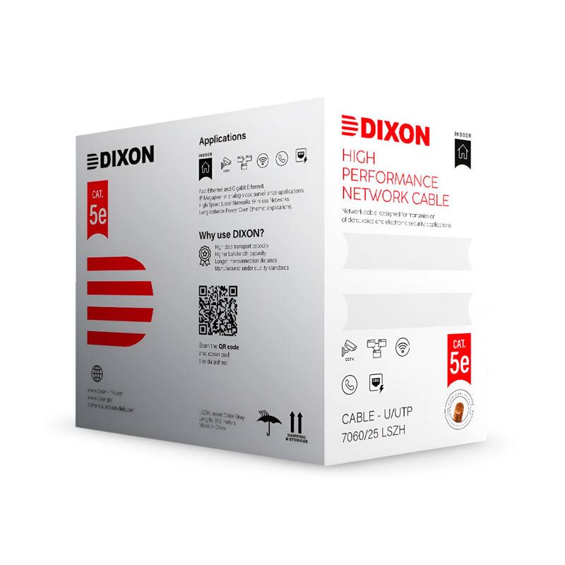 DIXON - Cable UTP Dixon Cat. 5E 7060 LSZH 4P x 24 AWG 100-350 MHz