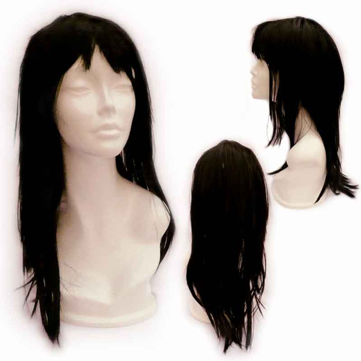 GENERICO - Peluca Artificial Larga Recta Color Negro LAH84-18