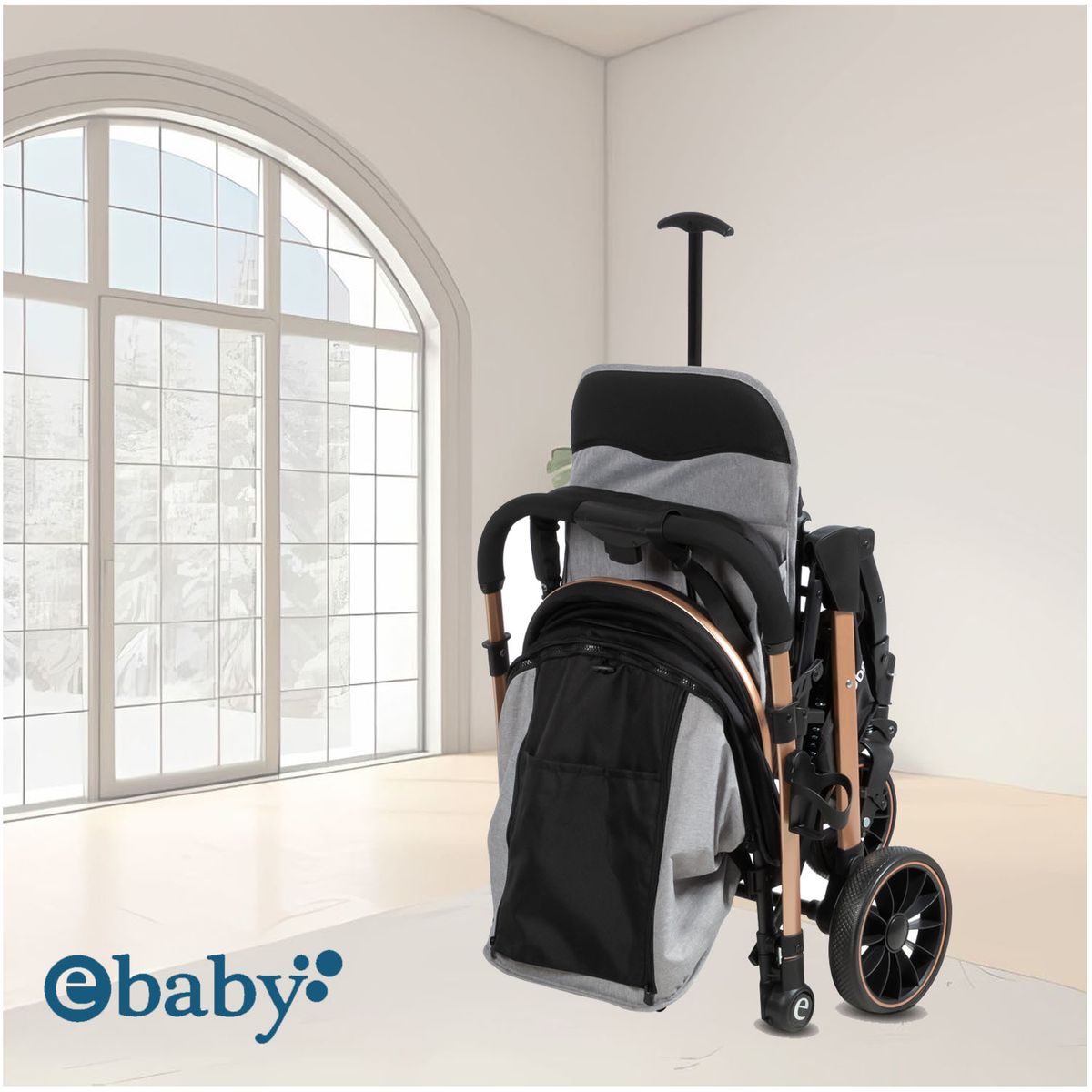 EBABY - Coche Moisés Travel System EBABY «SPARROW» Porta Bebé Gray