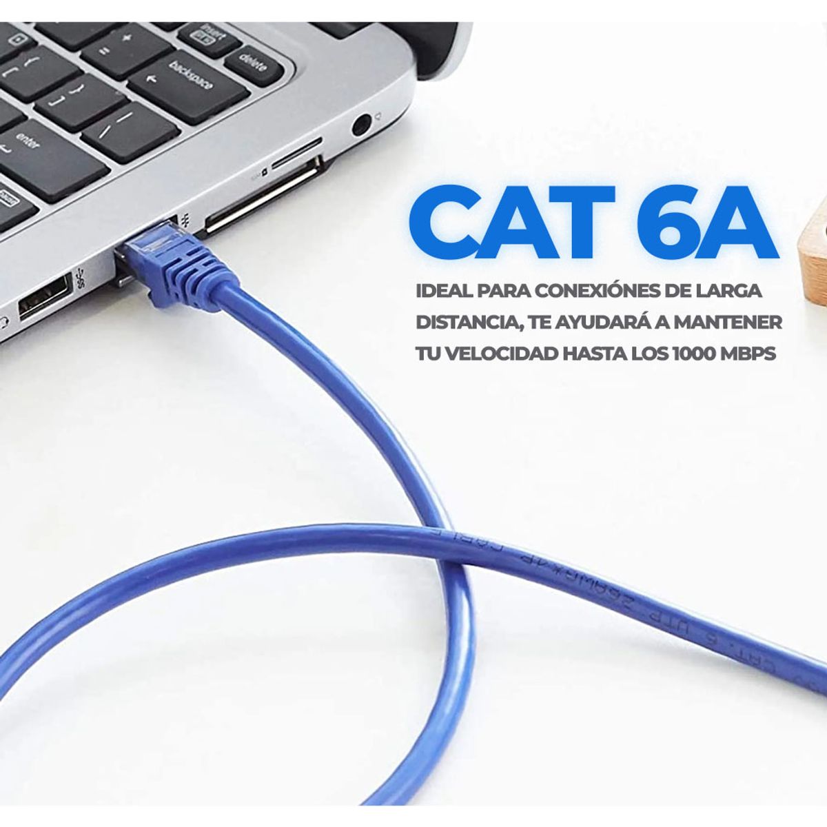 GENERICO - Cable de Red Cat 6A 5 Metros Pach cord UTP RJ45 testeado