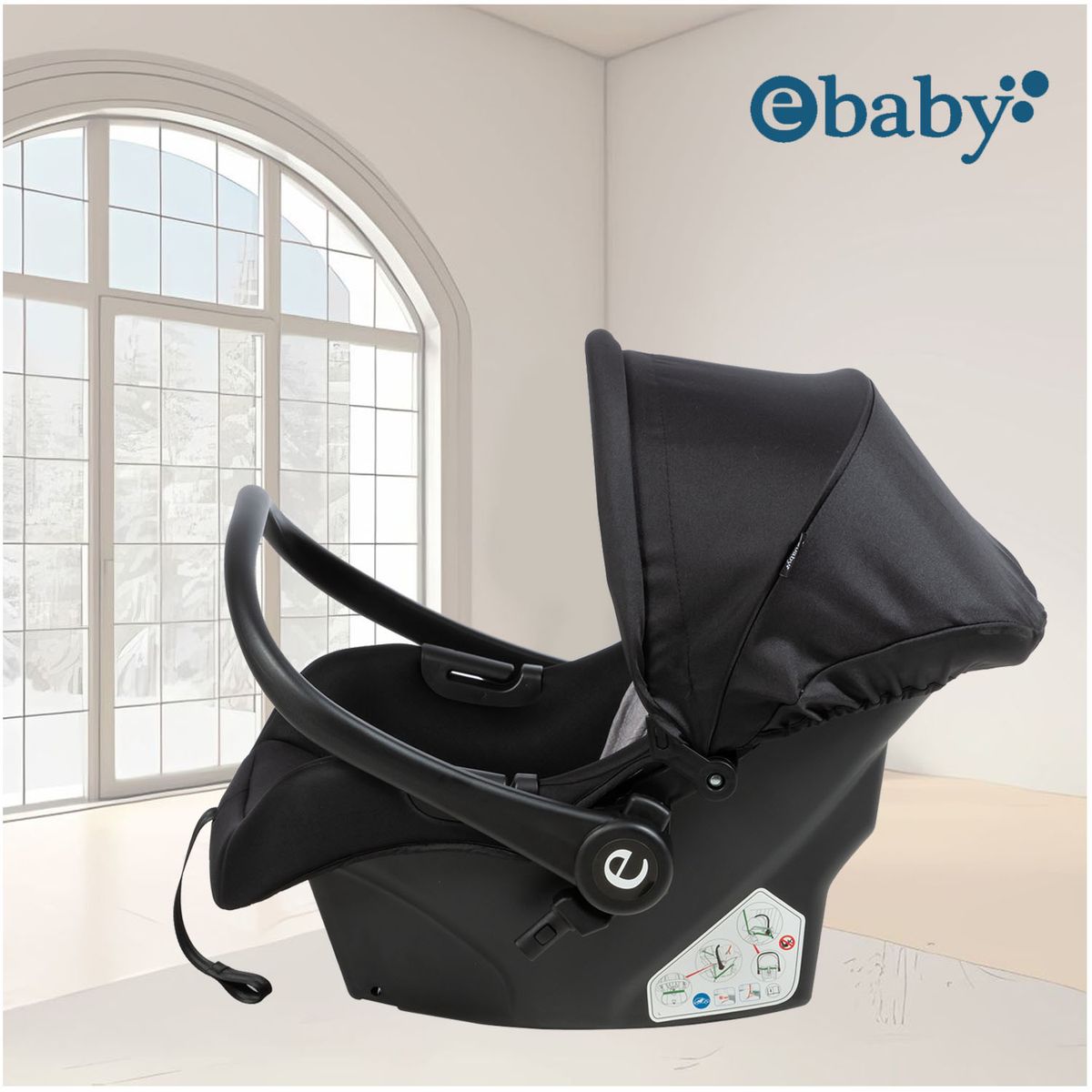 EBABY - Coche Moisés Travel System EBABY «SPARROW» Porta Bebé Gray
