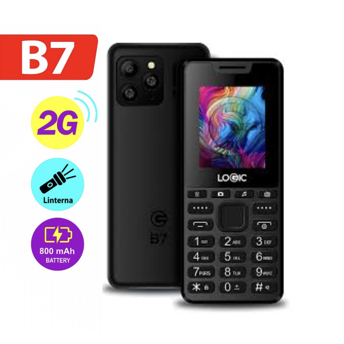 LOGIC - CELULAR BASICO  LOGIC  B7 L  2G PANTALLA  1.77"