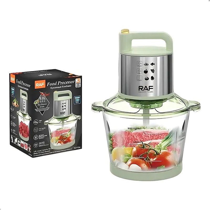 RAFF - Picador De Alimentos Con Bowl De Vidrio Raf R7732 300w 3l