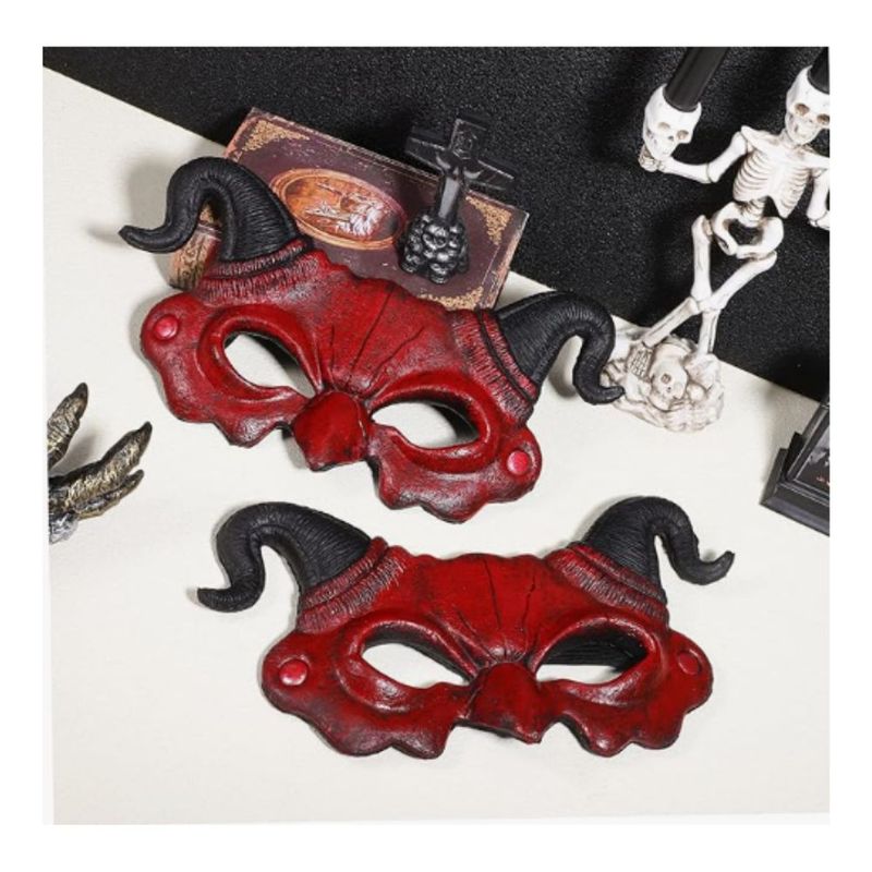 GENERICO - Máscara Cosplay Diablo Antifaz Rojo Halloween