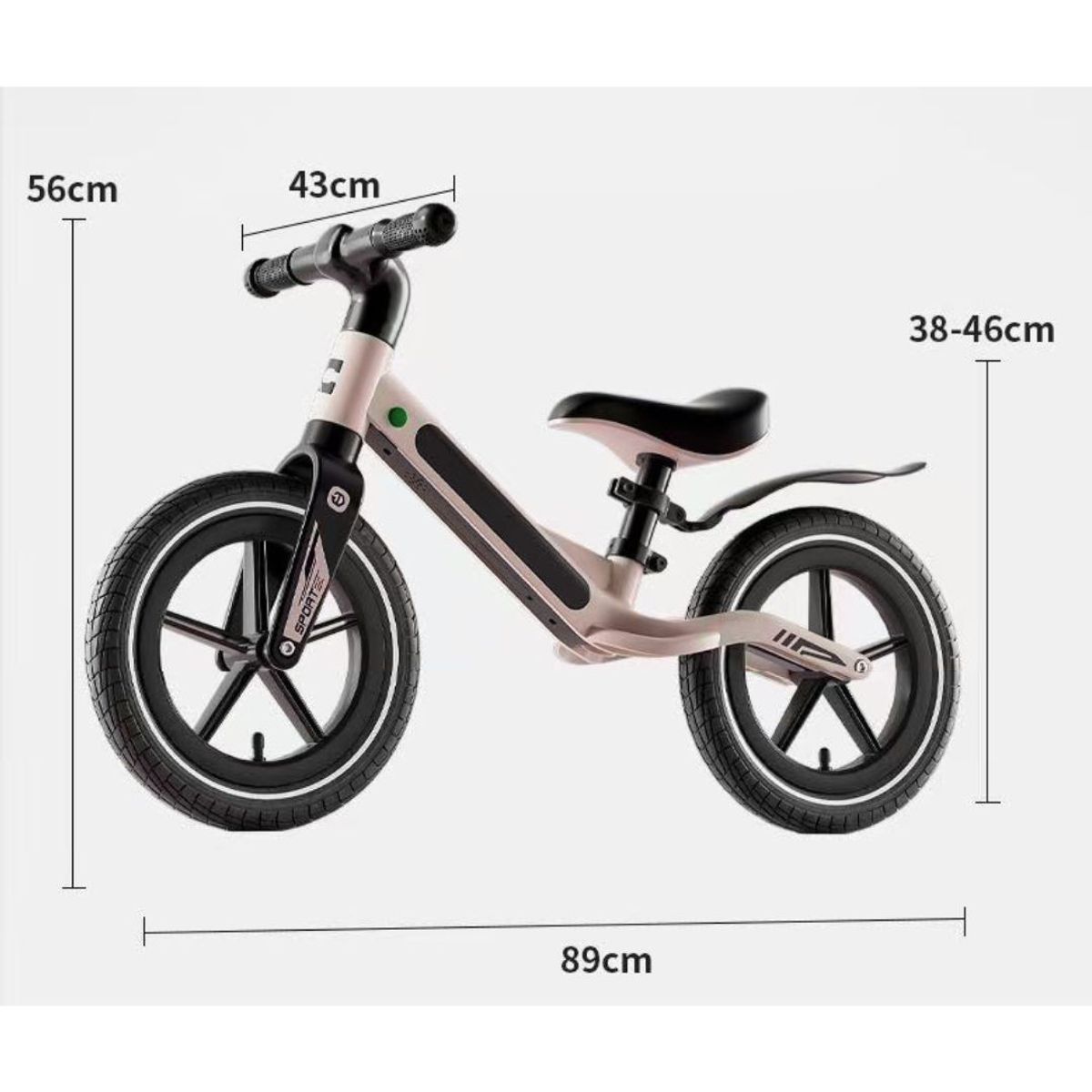 GENERICO - Bicicleta Balance Nylon Luz LED Para Niños Rojo
