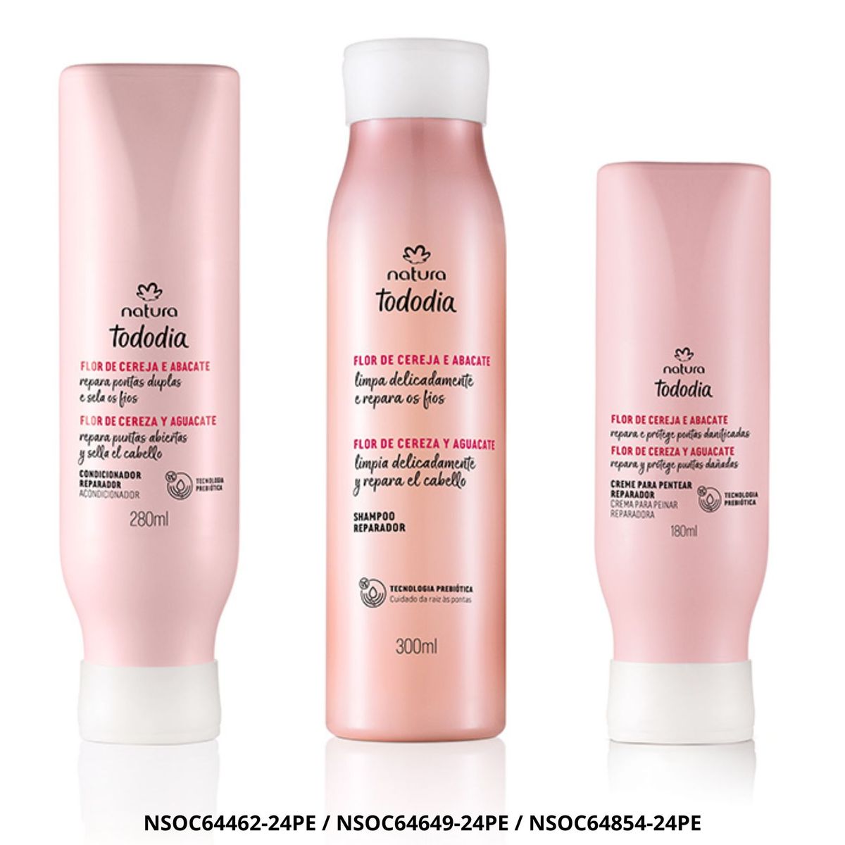 NATURA - Kit Tododia Reparación Completa Flor de Cereza y Palta para el Cabello