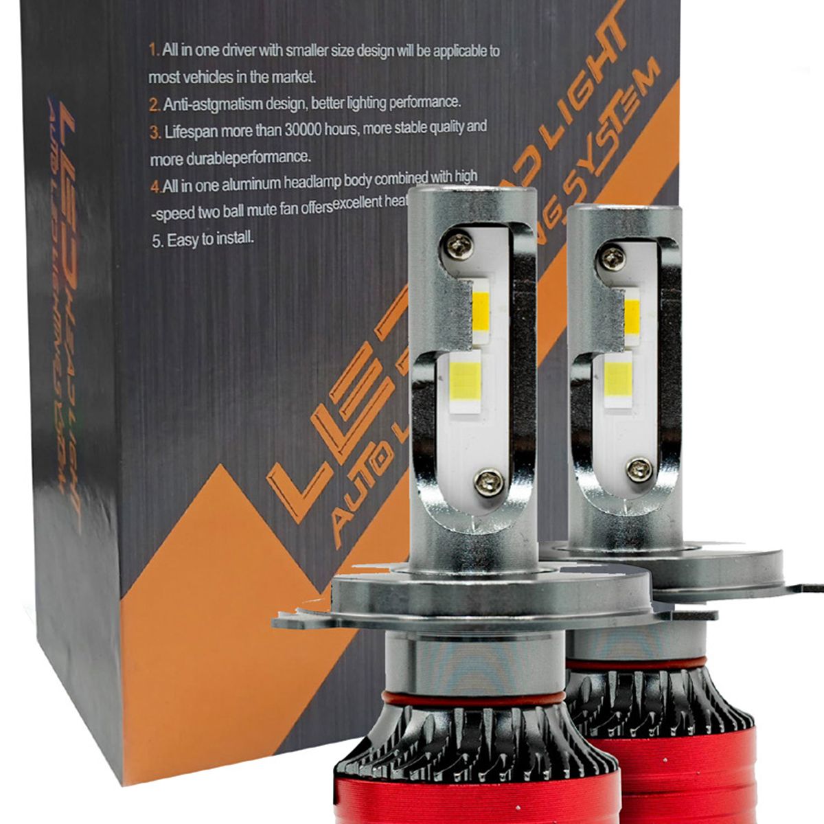 JET - Foco LED Dual H4 26W Alta y Baja Luz Blanca 9V 1 Pcs